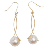 K18YG イエローゴールド アコヤパール8~8.5mm ピアス レディース 【中古】